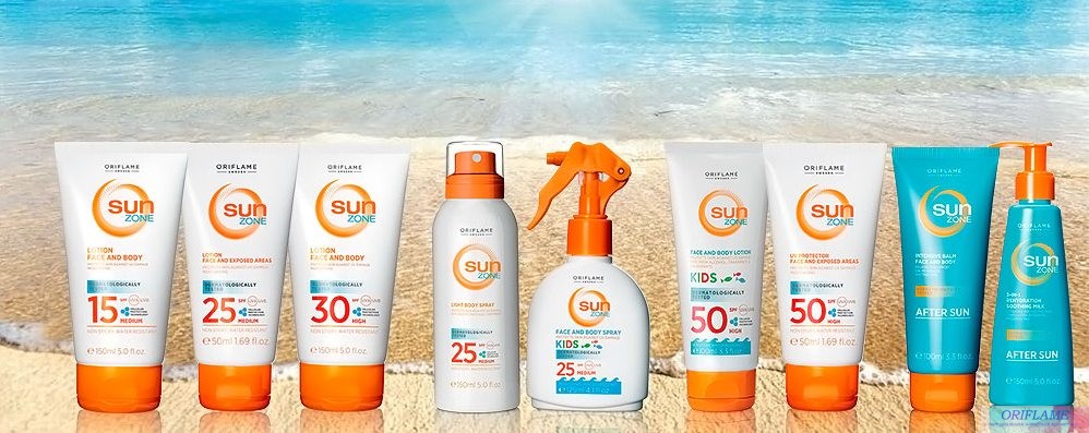 Серия средств защиты от солнца Sun Zone от компании Oriflame